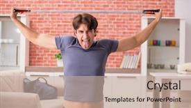  Presentation with hydration for sport - Amazing PPT layouts having house keeping - young handsome man doing sport backdrop and a mint green colored foreground