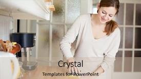  Presentation with pregnant woman cleaning - Audience pleasing PPT layouts consisting of house keeping - young woman doing housework cleaning backdrop and a mint green colored foreground