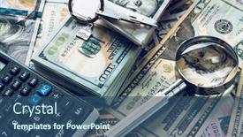  Presentation with house key - Slide set with house-key-on-us-banknotes background and a ocean colored foreground