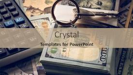  Presentation with house key - Presentation design having house-key-on-us-banknotes background and a coral colored foreground