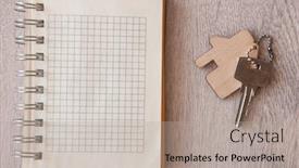  Presentation with house key - Slides having house-key-with-home-keyring background and a mint green colored foreground