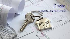  Presentation with improvement plan - Colorful slide deck enhanced with house keys on a house backdrop and a sky blue colored foreground