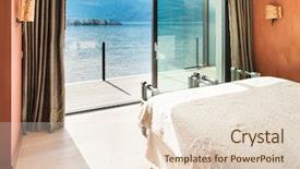  Presentation with bedroom modern - Theme having house lake view - interior beautiful modern apartment bedroom background and a lemonade colored foreground