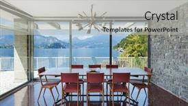  Presentation with red beet root - Slide deck with house lake view - old dining room background and a light gray colored foreground