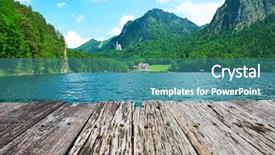  Presentation with bavaria - PPT layouts enhanced with house landscape - alpsee lake at hohenschwangau near background and a teal colored foreground