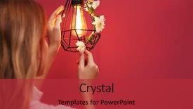  Presentation with flower woman - Beautiful theme featuring house light - woman decorating lamp with flower backdrop and a red colored foreground