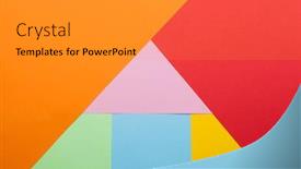  Presentation with property - Amazing slide set having house-made-of-colorfull-paper backdrop and a gray colored foreground