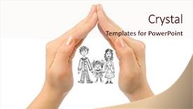  Presentation with white house - Audience pleasing presentation theme consisting of house made of hand backdrop and a sky blue colored foreground