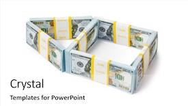  Presentation with white house - Theme having house made of money isolated background and a white colored foreground