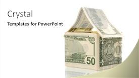  Presentation with real estate investment - Amazing presentation theme having house-made-of-money-isolated backdrop and a white colored foreground