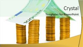  Presentation with white house roof - PPT theme with house made of money isolated background and a soft green colored foreground