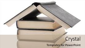  Presentation with michelle obama white house - Presentation design enhanced with house made with books piled background and a  colored foreground