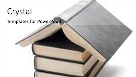  Presentation with white house - Slide set with house made with books piled on white background background and a white colored foreground