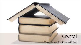  Presentation with michelle obama white house - Slide deck with house made with books piled background and a coral colored foreground