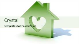  Presentation with house model software - Amazing theme having house metaphor backdrop and a mint green colored foreground
