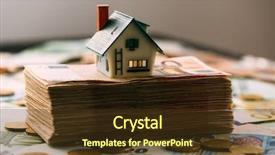  Presentation with real estate - Presentation theme having house model on cash stack background and a tawny brown colored foreground
