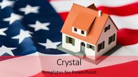  Presentation with real estate - Presentation theme enhanced with house model over american flag background and a red colored foreground