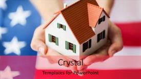  Presentation with real estate - Slides featuring house model over american flag background and a red colored foreground