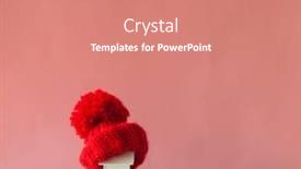  Presentation with house heating - Beautiful PPT theme featuring house-model-with-knitted-hat backdrop and a coral colored foreground