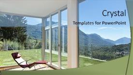  Presentation with room - PPT theme with house modern style room view background and a light blue colored foreground