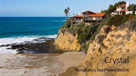  Presentation with nursing homes - Audience pleasing presentation theme consisting of house mountain - homes at the cliff backdrop and a gold colored foreground