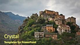  Presentation with wedding france - Slide deck enhanced with house mountain - view of corte corsica france background and a  colored foreground