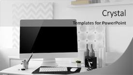  Presentation with wide - PPT layouts consisting of house mouse - modern wide screen monitor background and a light gray colored foreground