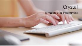  Presentation with pets on computer - Cool new theme with house mouse - typing on computer at home backdrop and a coral colored foreground