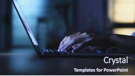  Presentation with computer - PPT theme featuring house mouse - working on laptop computer background and a  colored foreground