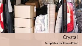  Presentation with cartoon cars movie - PPT layouts having house moving concept cartoon boxes background and a lemonade colored foreground