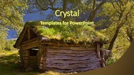  Presentation with old house - Colorful slides enhanced with house near briksdal glacier - nature backdrop and a  colored foreground