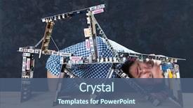  Presentation with house of cards - PPT theme featuring house of cards from motherboard background and a ocean colored foreground