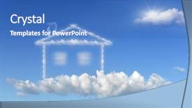  Presentation with dreams - PPT theme featuring dreams of a blue sky background and a teal colored foreground