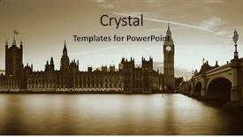  Presentation with old london - Cool new PPT layouts with house of parliament in london backdrop and a coral colored foreground