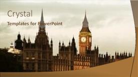  Presentation with westminster - PPT layouts having house of parliament in westminster in london background and a sky blue colored foreground