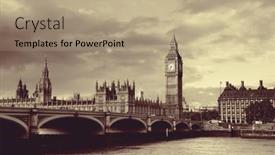  Presentation with westminster - Theme with house-of-parliament-in-westminster background and a coral colored foreground