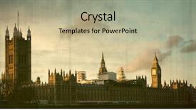  Presentation with westminster - Audience pleasing slide set consisting of house of parliament sunset panorama in westminster in london - vintage postcard backdrop and a mint green colored foreground