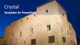  Presentation with shells - Amazing PPT theme having house-of-the-shells-named backdrop and a navy blue colored foreground