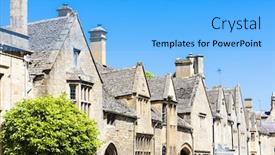  Presentation with england - Beautiful presentation theme featuring house of wiliam grevel chipping camden gloucestershire england backdrop and a light blue colored foreground