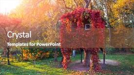  Presentation with vine - Beautiful theme featuring house on a tree overgrown backdrop and a coral colored foreground