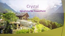  Presentation with inspiring - Audience pleasing slide set consisting of house on mountain looking down on inspiring view of alps backdrop and a sky blue colored foreground