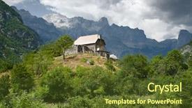  Presentation with albania - Amazing PPT layouts having scary hills - house on the hill backdrop and a tawny brown colored foreground