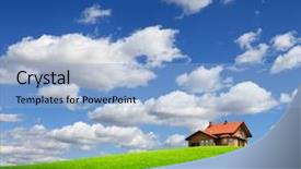  Presentation with hill - Audience pleasing PPT layouts consisting of house on the hill backdrop and a  colored foreground