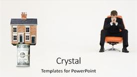  Presentation with real estate - PPT layouts with house on top of roll background and a sky blue colored foreground