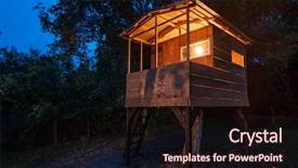  Presentation with tree - Amazing presentation theme having house on tree in evening backdrop and a wine colored foreground