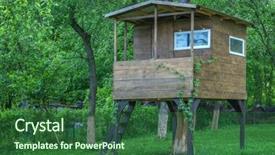  Presentation with house roof and roofing business - Presentation theme having house on tree in summer background and a ocean colored foreground