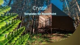  Presentation with house forest - Slide deck having house-or-hotel-with-panoramic background and a ocean colored foreground