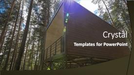  Presentation with house forest - Presentation theme with house-or-hotel-with-panoramic background and a  colored foreground