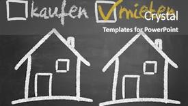  Presentation with investment decision - Slides featuring house or real state decision background and a gray colored foreground