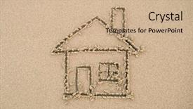  Presentation with sand - Colorful presentation enhanced with house painted on beach sand backdrop and a coral colored foreground